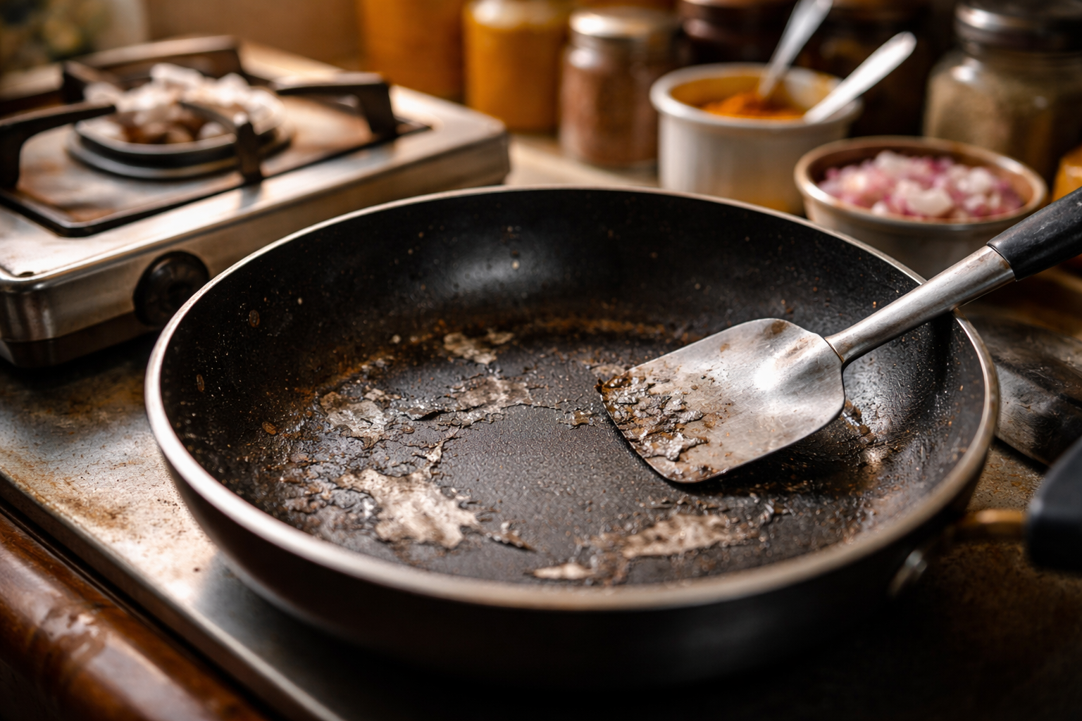 non stick cookware loses coating on gas stove