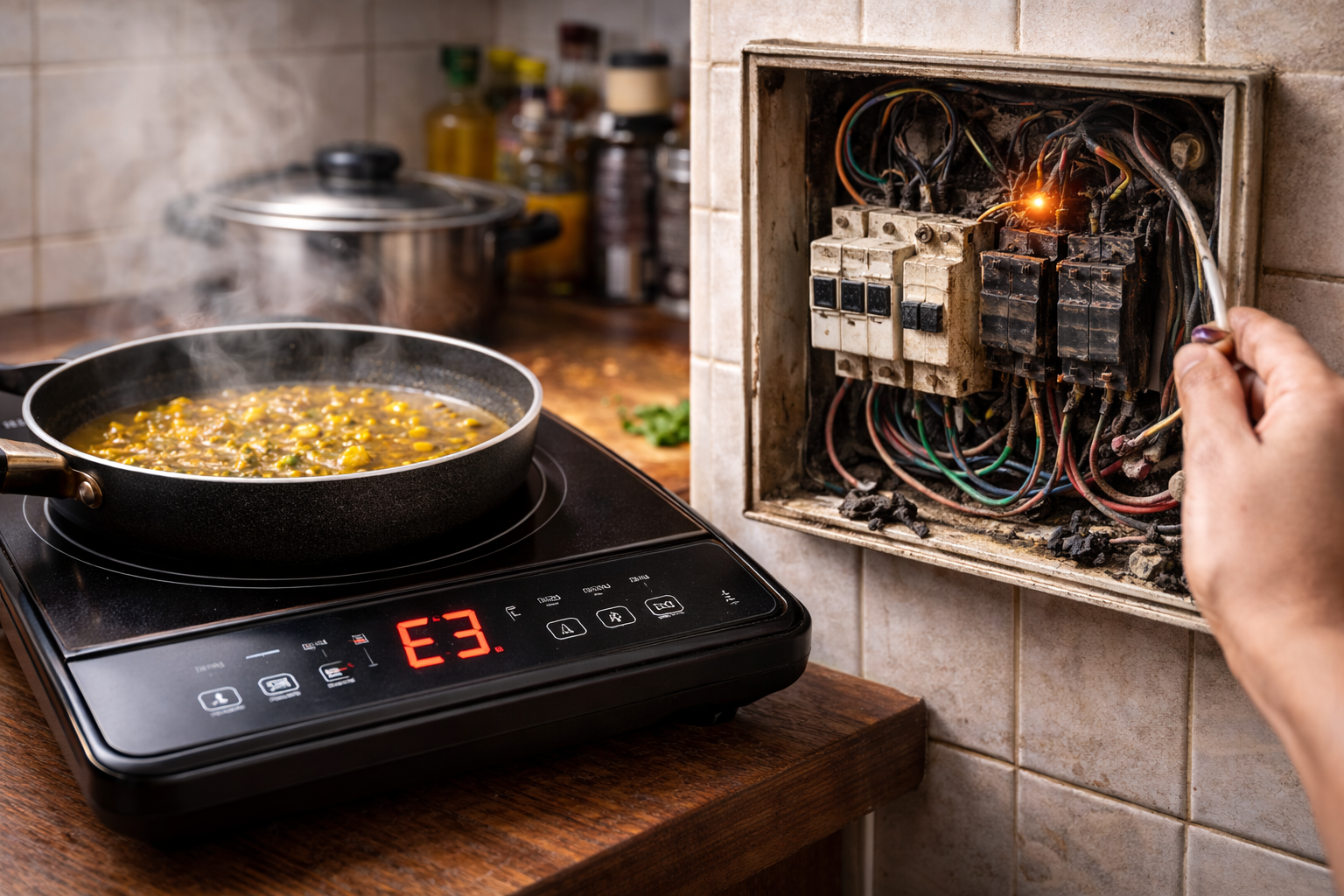 induction cooktop performance affected by poor kitchen wiring in Indian home